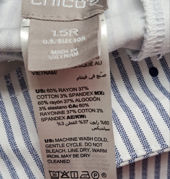 Chicos Cropped, Striped & Polka Dot Pants Size 1.5 R - Picture 12 of 12